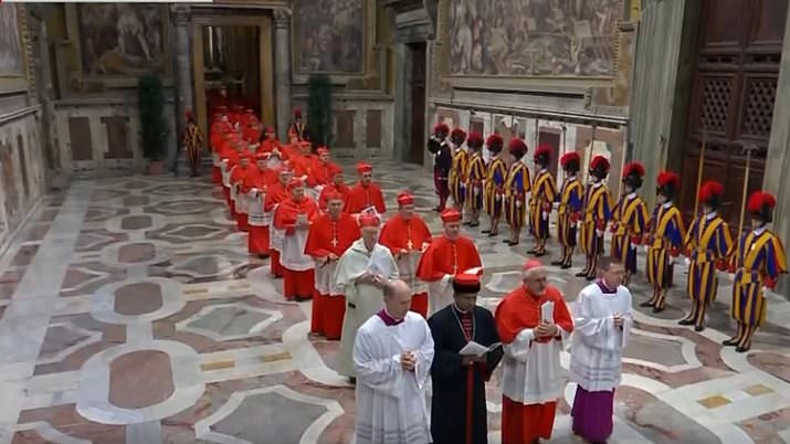 alert-–-the-conclave-begins:-133-cardinals-enter-the-sistine-chapel-where-they-will-seal-themselves-off-from-the-world-as-secretive-vote-to-elect-a-new-pope-gets-underway