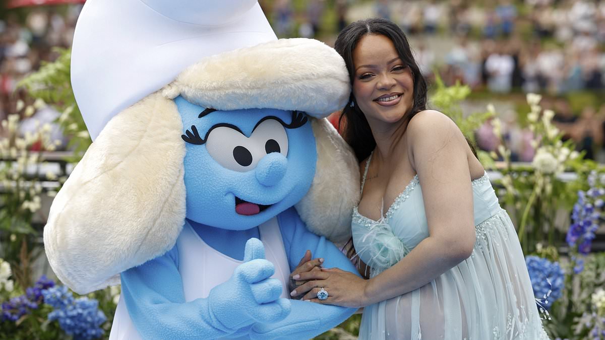 alert-–-pregnant-rihanna-shows-off-her-growing-baby-bump-in-a-mesh-gown-as-she-attends-global-premiere-of-highly-anticipated-smurfs-movie-in-brussels