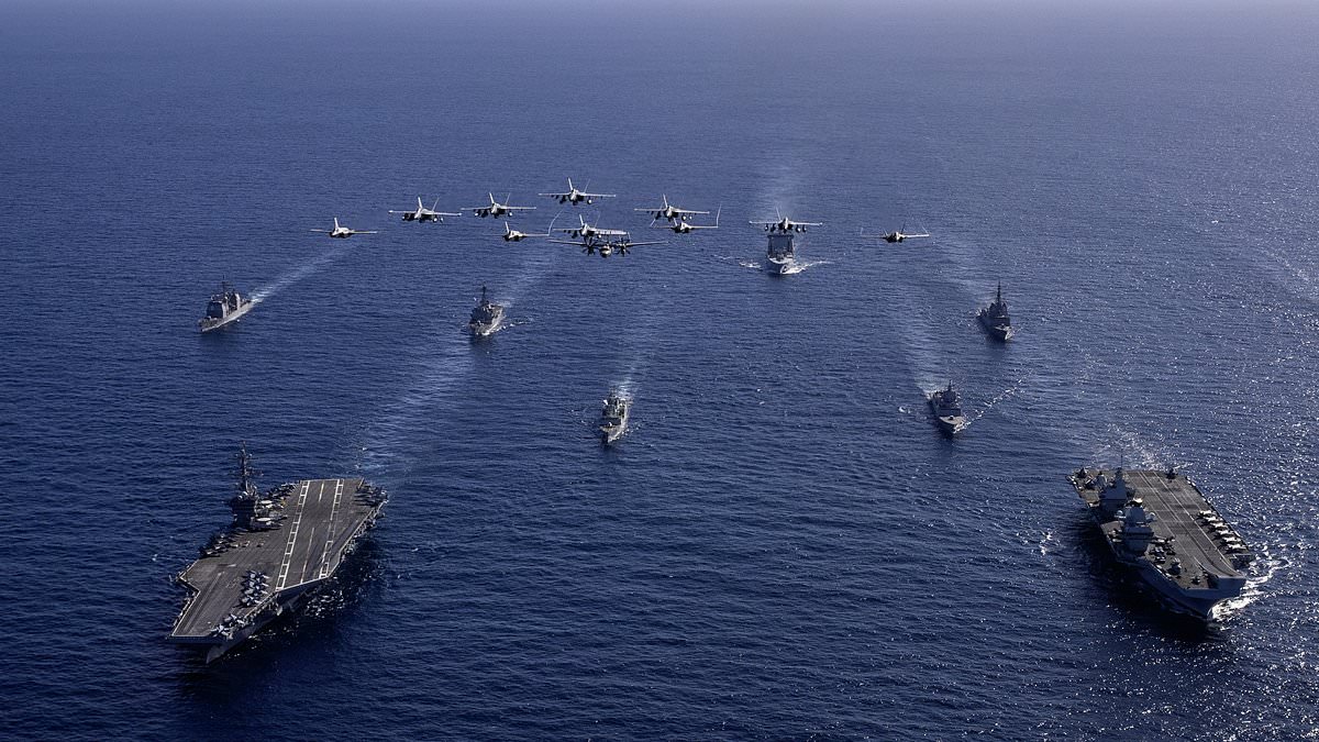 alert-–-britain-and-america’s-show-of-strength-to-china:-uk-and-us-aircraft-carriers-steam-through-pacific-in-display-of-combined-military-might-amid-mounting-tensions-with-beijing