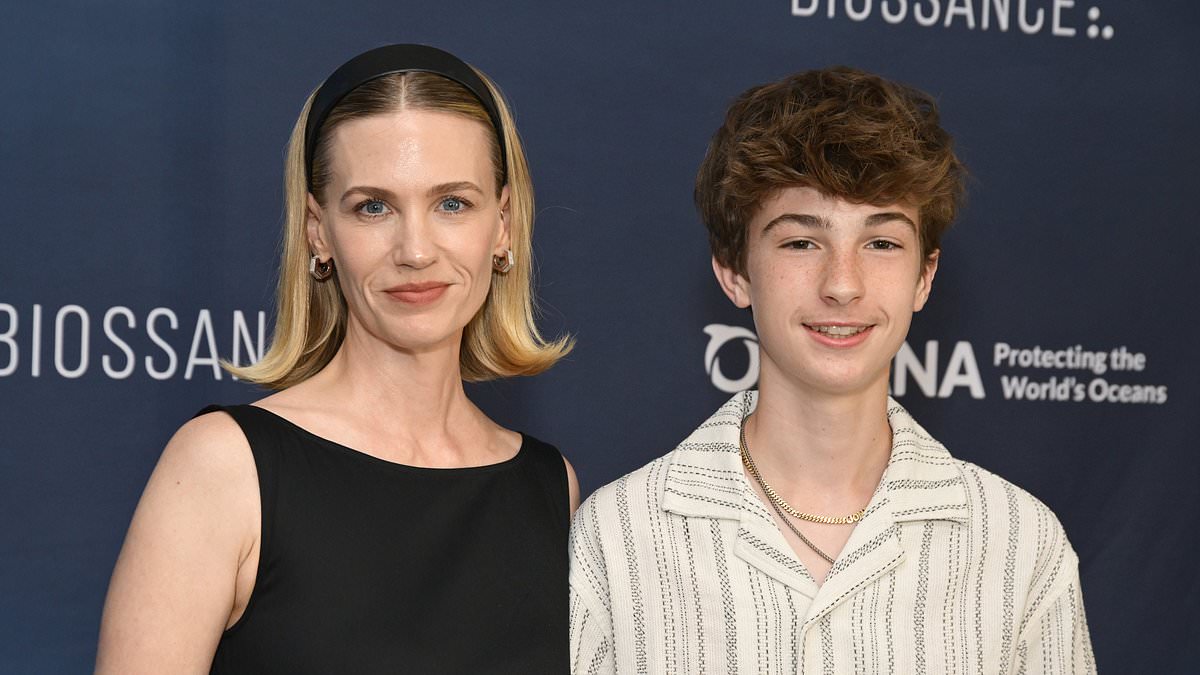 alert-–-january-jones’-son,-13,-joins-her-on-rare-red-carpet-as-mystery-remains-regarding-his-father’s-identity